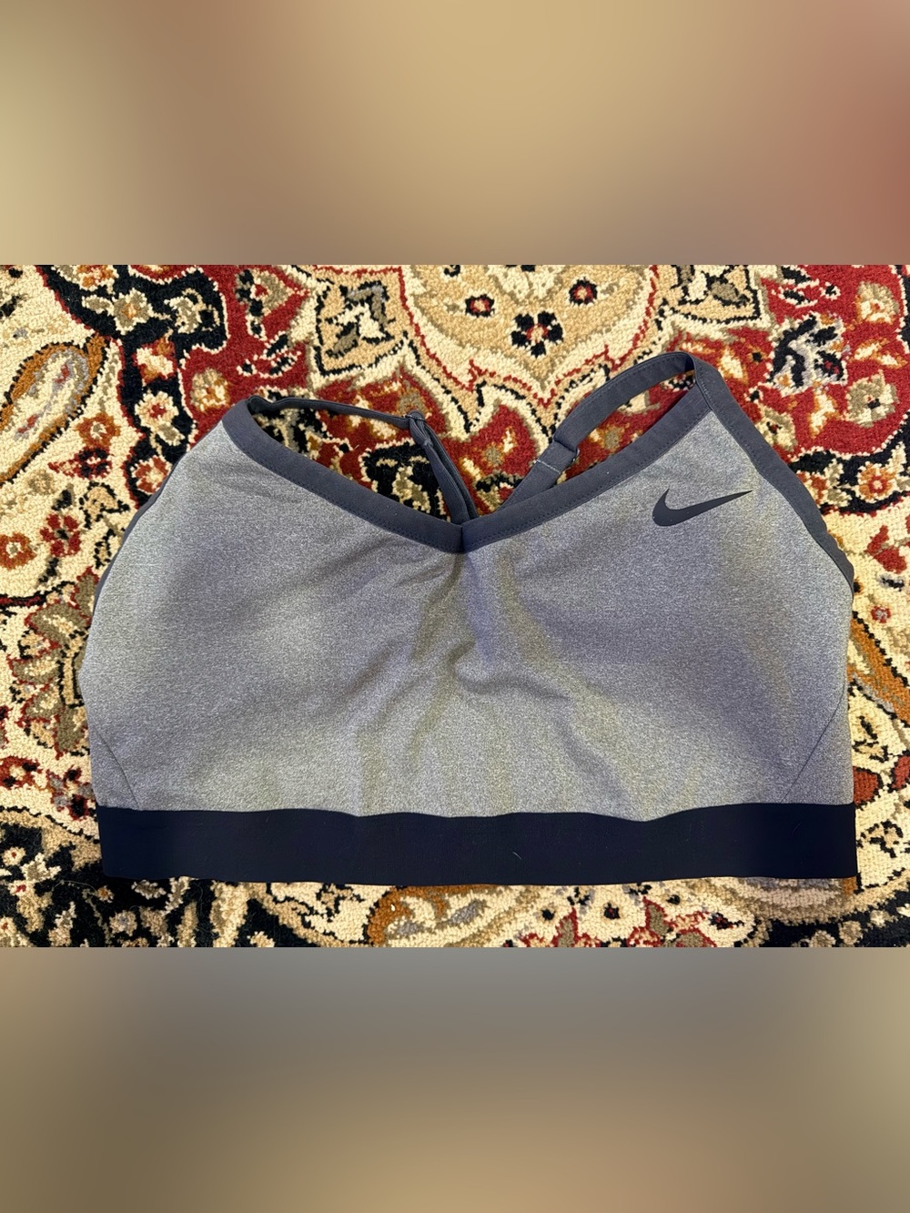 1X Nike Gray Sports Bra with black Accents